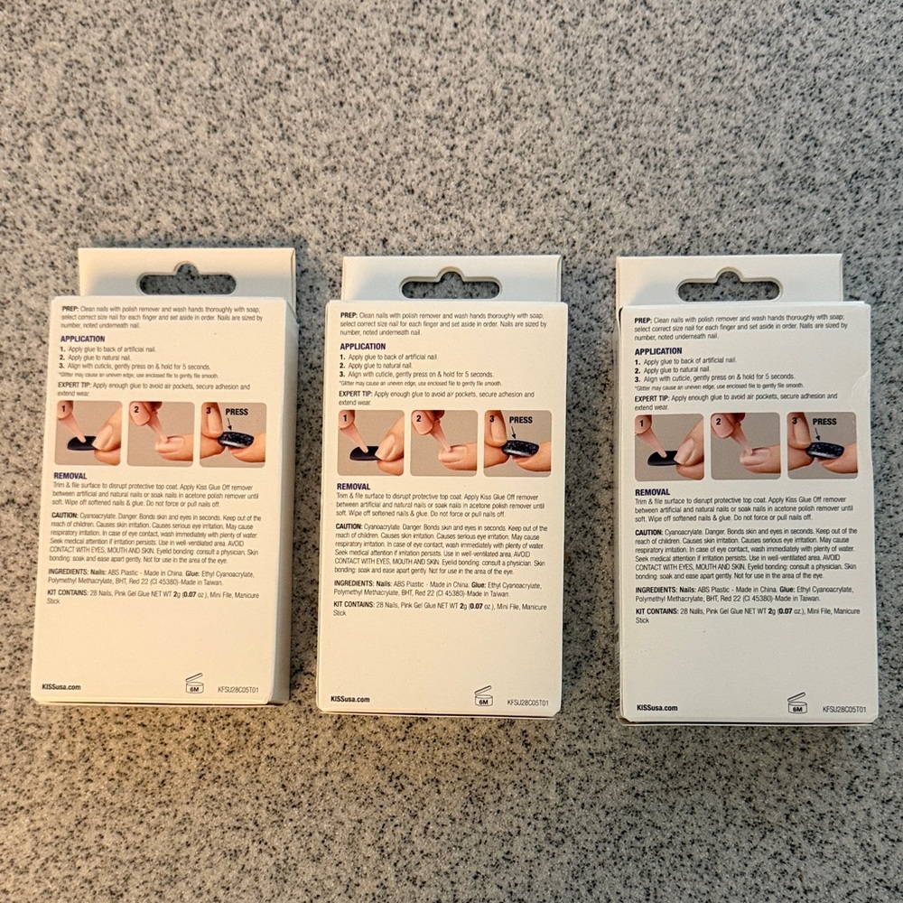 Kiss Gel pink ready to wear glue included 28 nails soft pink gel fantasy 3 boxes - Picture 4 of 6